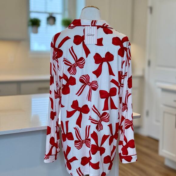 In My Sundays | NWT Red Holiday Bow Pajama Set - Picture 5 of 12